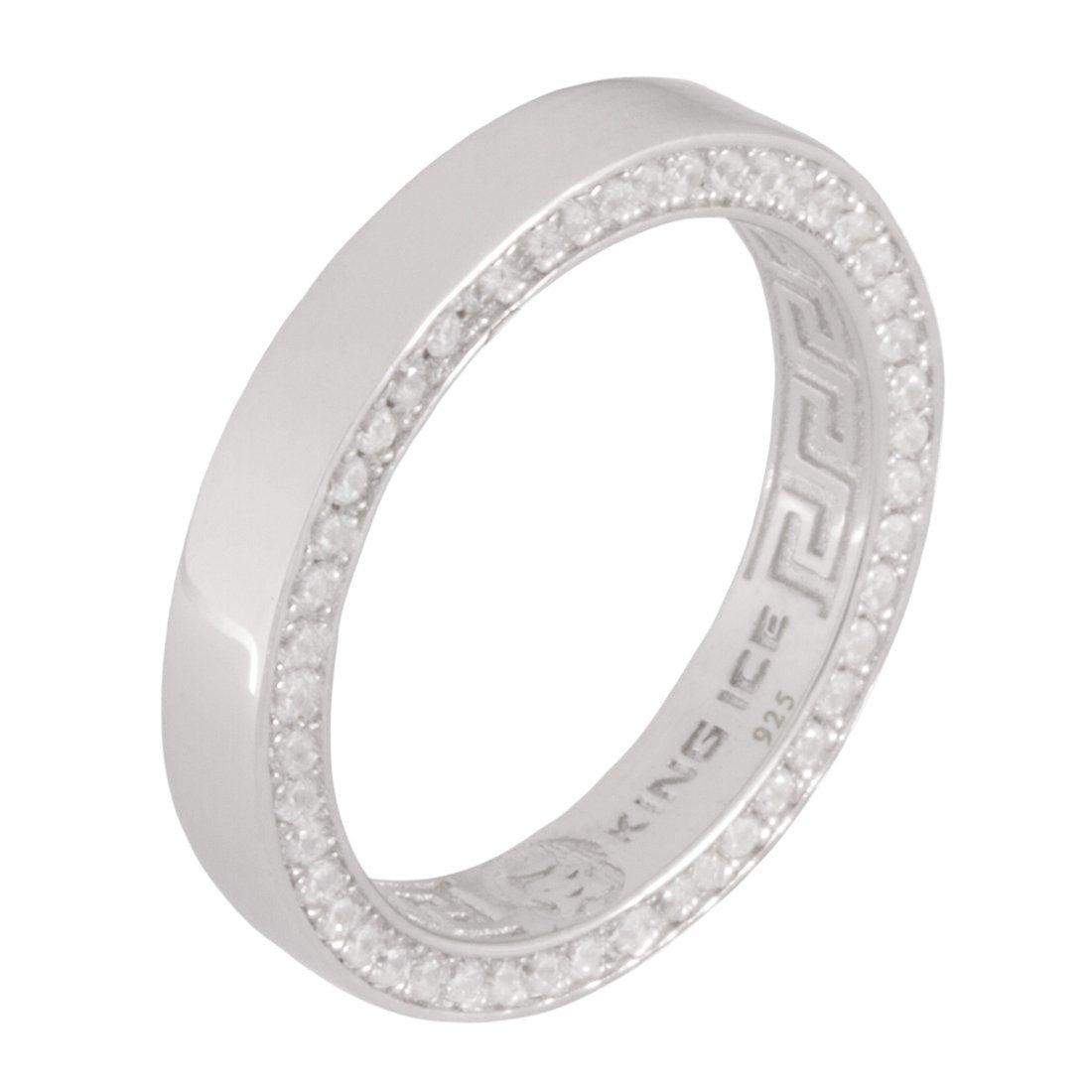 King Ice 4mm Infinity Band Ring - White Gold - WHITE GOLD